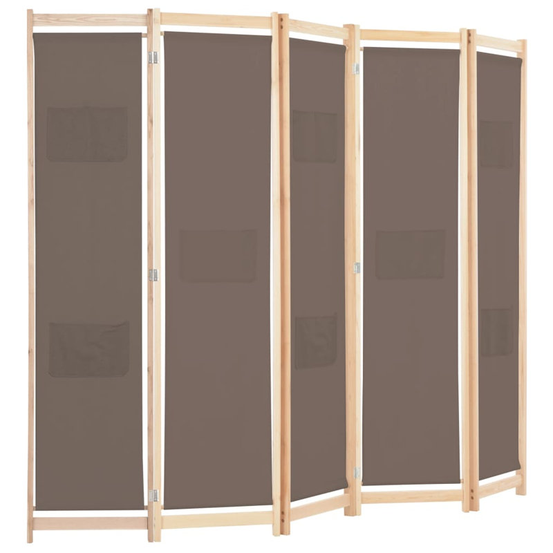 Rizzo 170cm H Folding Room Divider, Brown, 5, 200 x 170cm