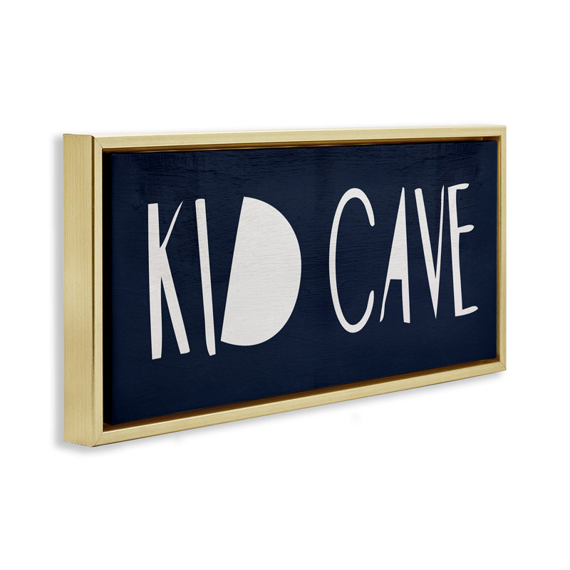 «Minimal Kid Cave», art mural encadré noir par Daphne Polselli, H 14 po x l 31 po, Cadre flottant métallique doré
