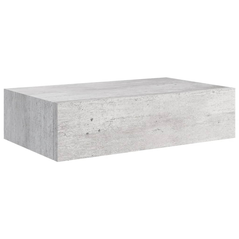 Howarth Floating Shelf with Drawer, Grey