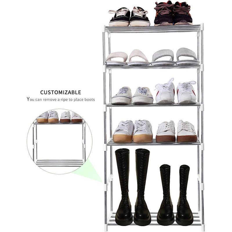 20 Pair Stackable Shoe Rack, White