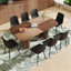 Grande table de salle à manger de style campagnard à double piédestal robuste-112473215-112473214