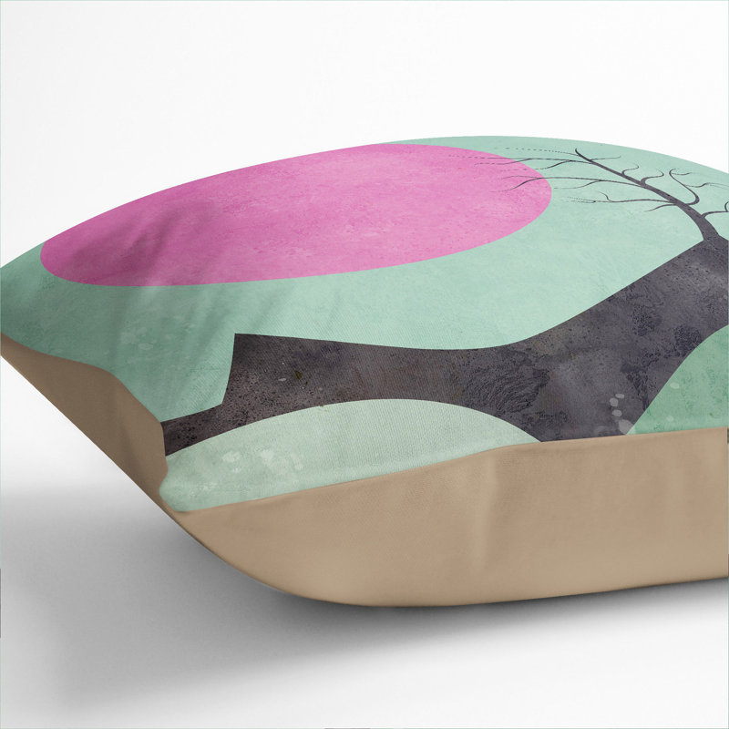 Modern Landscape Square Throw Cushion, Stone, 55cm H x 55cm W x 20cm D