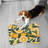 Retro Orange Blossoms - 1 Piece Bone Shape Feeding Mat