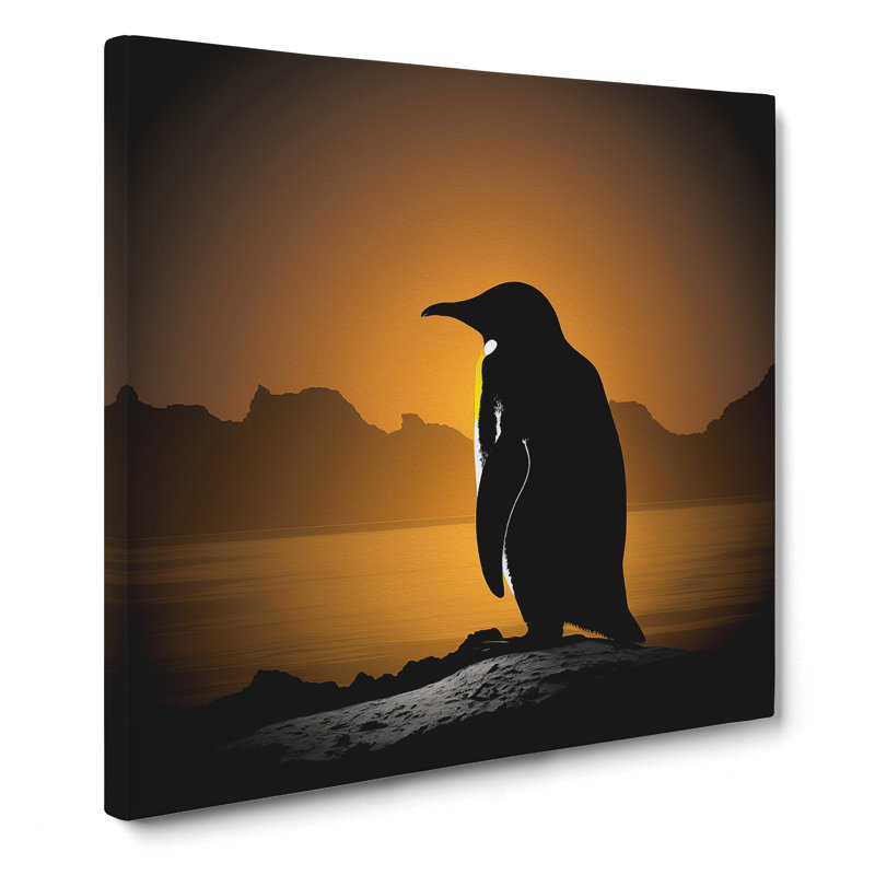 Penguin Silhouette - Wrapped Canvas, 35cm H x 35cm W x 3cm D