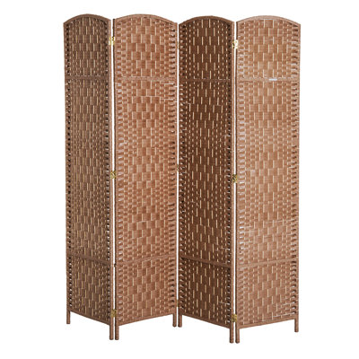 Cloison d'intimité de 6 pi de hauteur Natural Weave. Conception artistique avec. Base en bois de peuplier. Pour créer dans les bibliothèques. 4 panneaux et charnière. Cloison facile à transporter. Travailler. Cadre. Appartements. Mobile