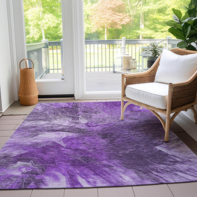 Abstract Indoor / Outdoor Rug, Rectangle 2'6" x 3'10"