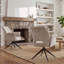 Chaise de salle à manger pivotante en tissu avec fonction rotative et accoudoirs amovibles, ensemble de 2-236695040
