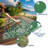 8 x 10 ft Green White Polyester Rectangular Area Rug Outdoor Floral Medallion Waterproof Reversible UV Resistant Easy Cleaning for Outdoor