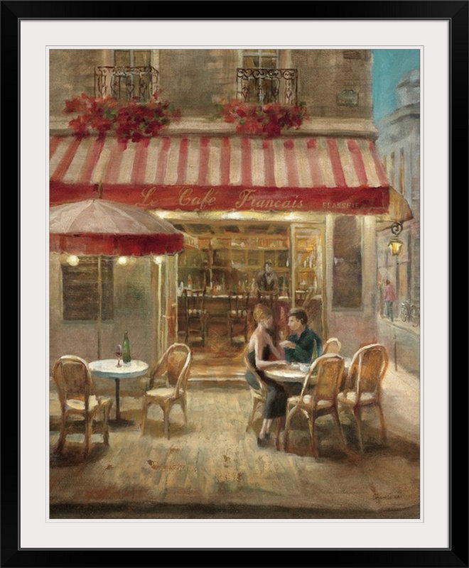 « paris cafe ii », danhui nai, reproduction d’art, H 23 po x l 20 po x P 1 po, Cadre noir