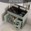 Meuble-lavabo simple 36 po avec lavabo noir, robinet et drain, peint à la main-394708419