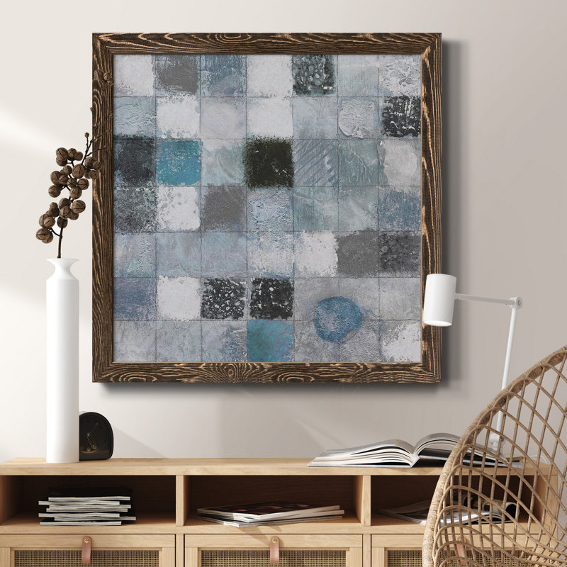 Vue sur le lac - Toile encadrée de qualité supérieure - prête à être accrochée, H 31,5 po x l 31,5 po x P 1,5 po, Cadre noyer