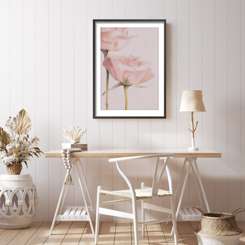 Nature Inspired Two Roses by  - Picture Frame Photograph on Paper, 24" H x 16" W 
