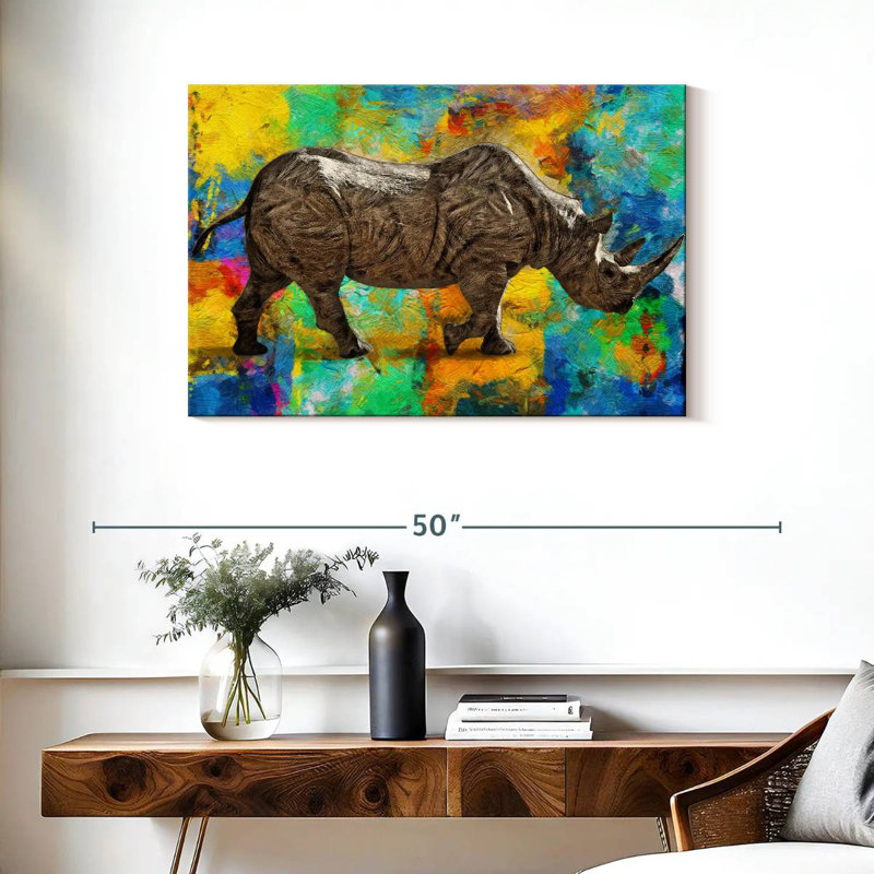 Fantaisie rhinocéros, H 24 po x l 36 po