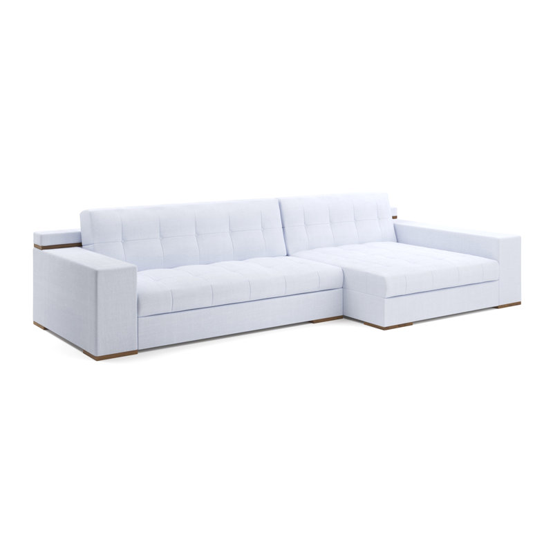 Indio Sectional Chaise, White Polyester Blend