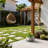 12 in. Medium Stone Gray(Upgraded Interior) Concrete Round Planter / Pot, Curvy Planter Bowl with Drainage Holes-650961499-650961315