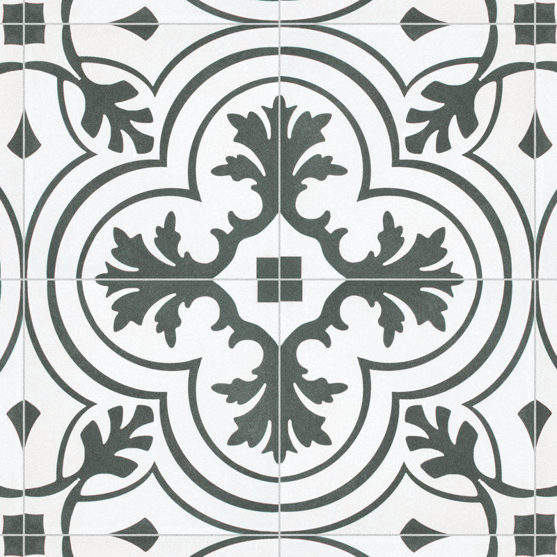 Twenties 8" x 8" Ceramic Patterned Wall & Floor Tile