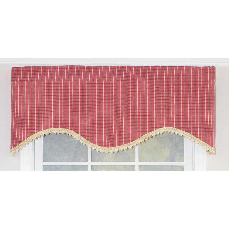 Cotton Blend Geometric Scalloped Window Valance