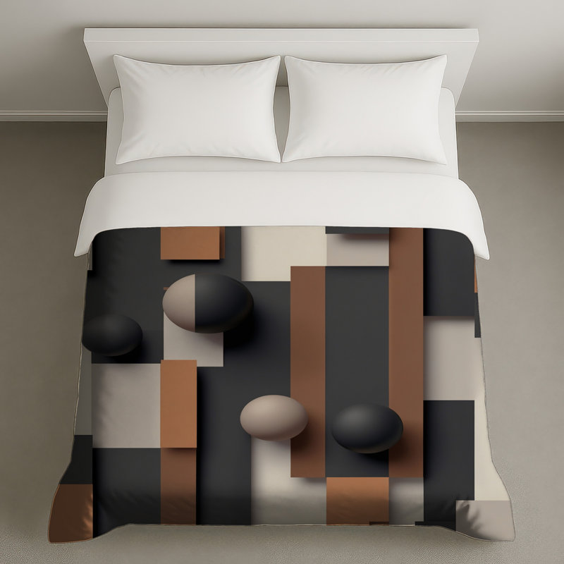 Housses de couette à motif géométrique, Lit simple