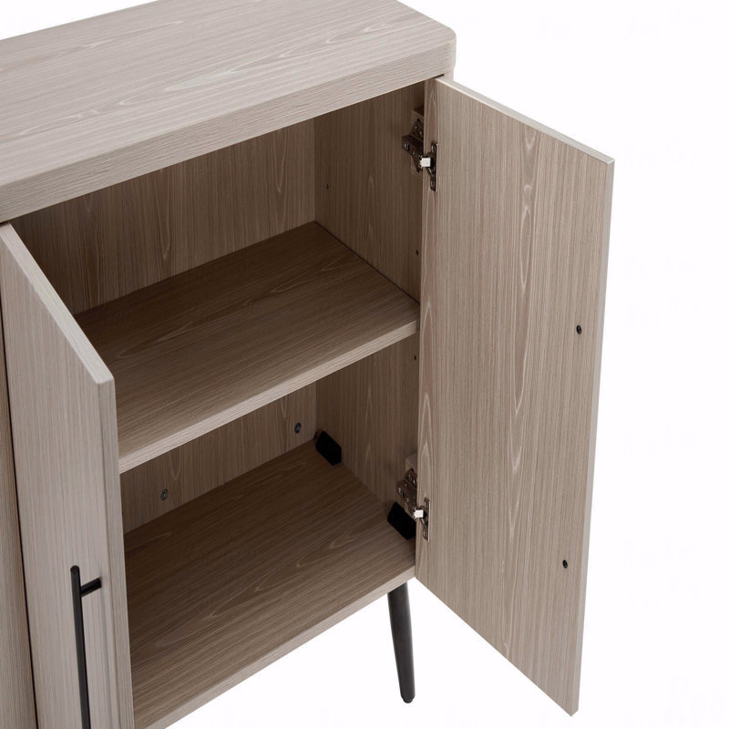 Armoire d'appoint cannelée 31 ", Noir