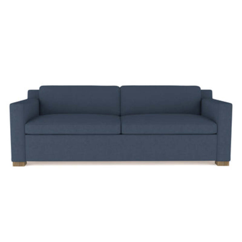 Causeuse Mercer, H 33,5 po x l 72 po x P 39 po, Lin à tissage carré jacinthe, Brun foncé