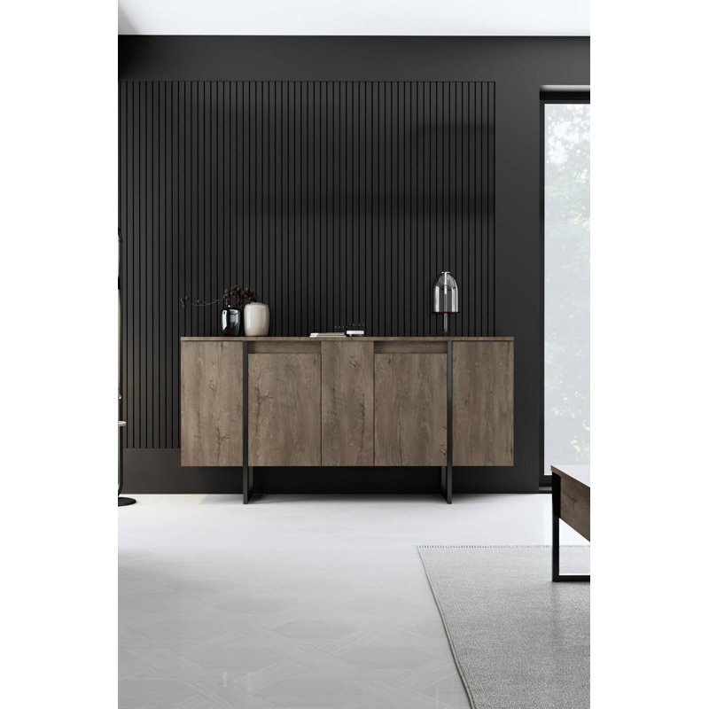 Aanayah 160cm Sideboard, Walnut/Black