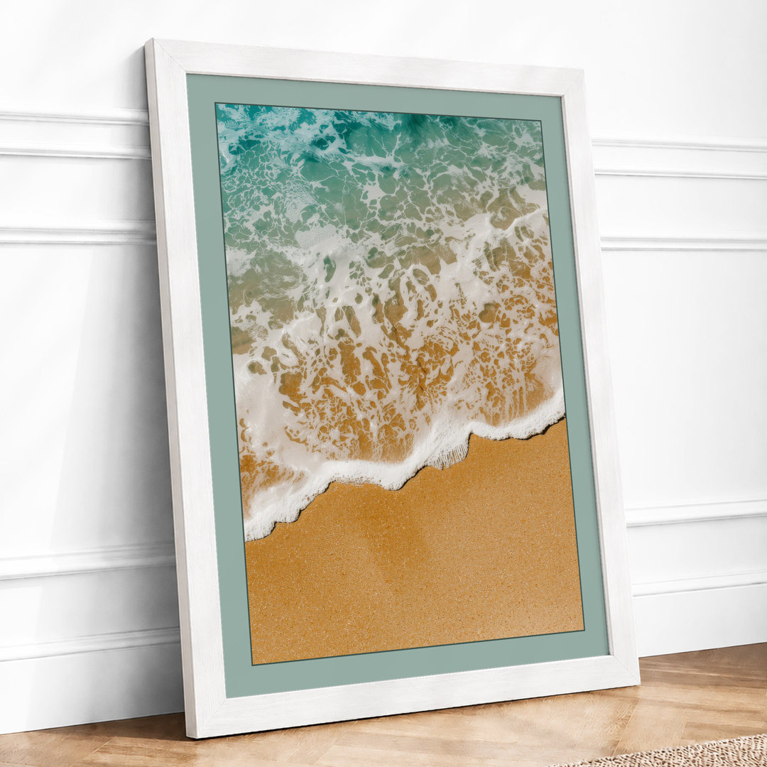 Turquoise Shoreline Coastal - Framed Print