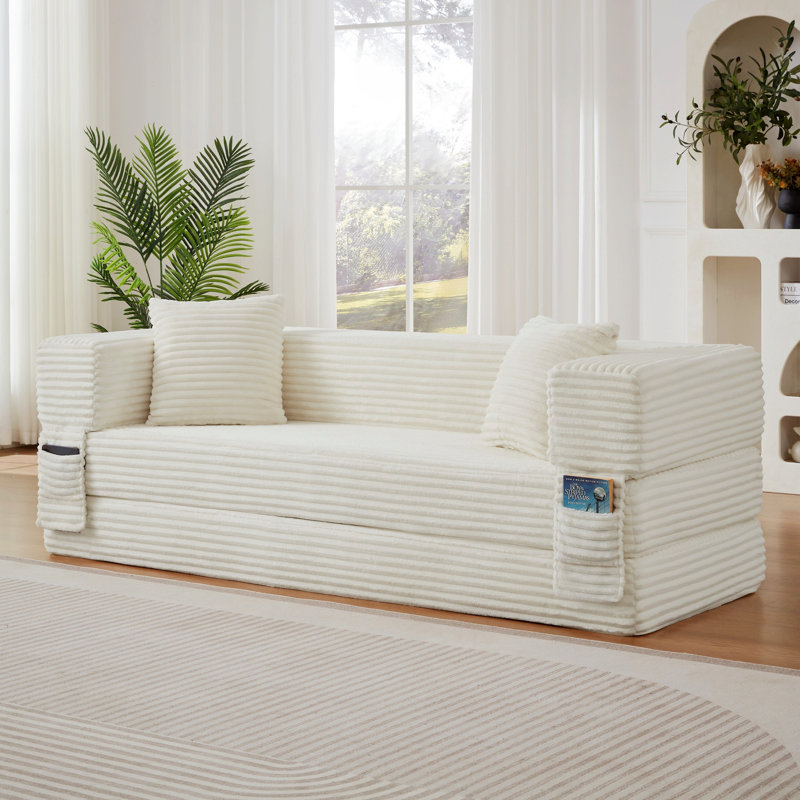Canapé moderne pour appartements et salon, Chenille blanche
