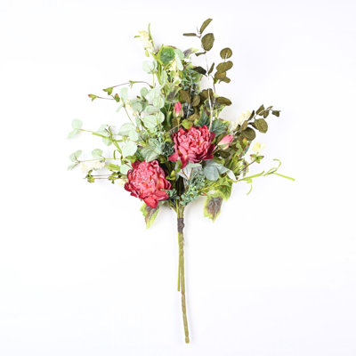 Arrangement artificiel de pivoines et d'eucalyptus