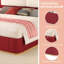 Pour lit double, lit plateforme en similicuir rembourré rouge chaud sans sommier requis-129460953