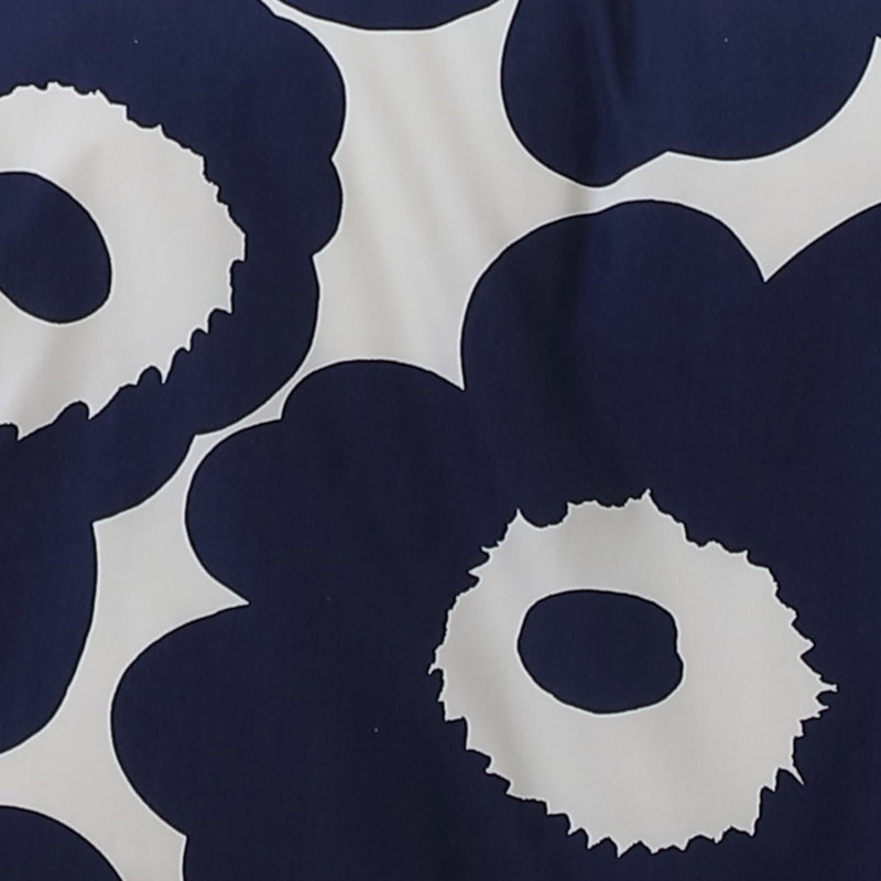 Ensemble de housse de couette en coton bleu Marimekko Unikko, Housse de couette pour très grand lit et 2 très
