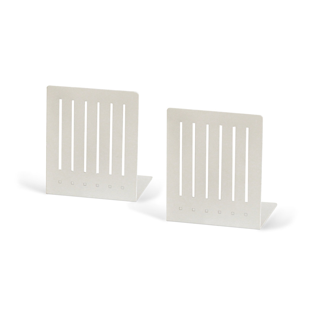 Metal Bookends (Set of 2) Symple Stuff Color: White