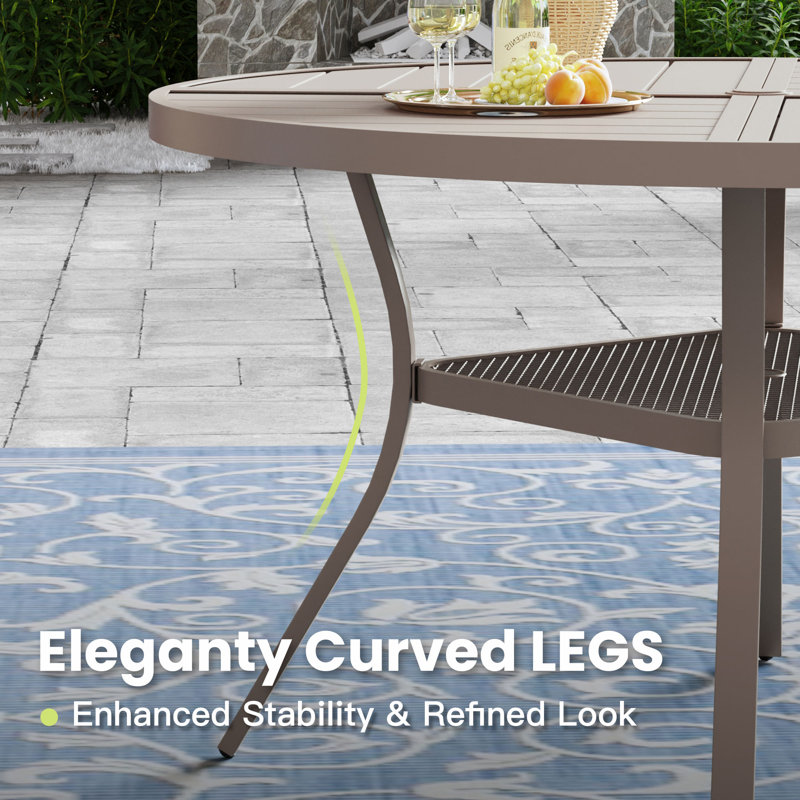 40.6’’ Outdoor Round Patio Dining Table, Sandshell