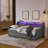 Twin Size Upholstery Sofa Bed With Three LED Lights, With Storage Adjustable Headboard, With Foldable Leg Pull Up Trundle Bed And Wireless Charging, Linen Padded Sofa Bed Frame, Grey-1695620595