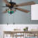 52" W Aramys 5-Blade Remote Controlled Ceiling Fan Tiffany Stained Glass
