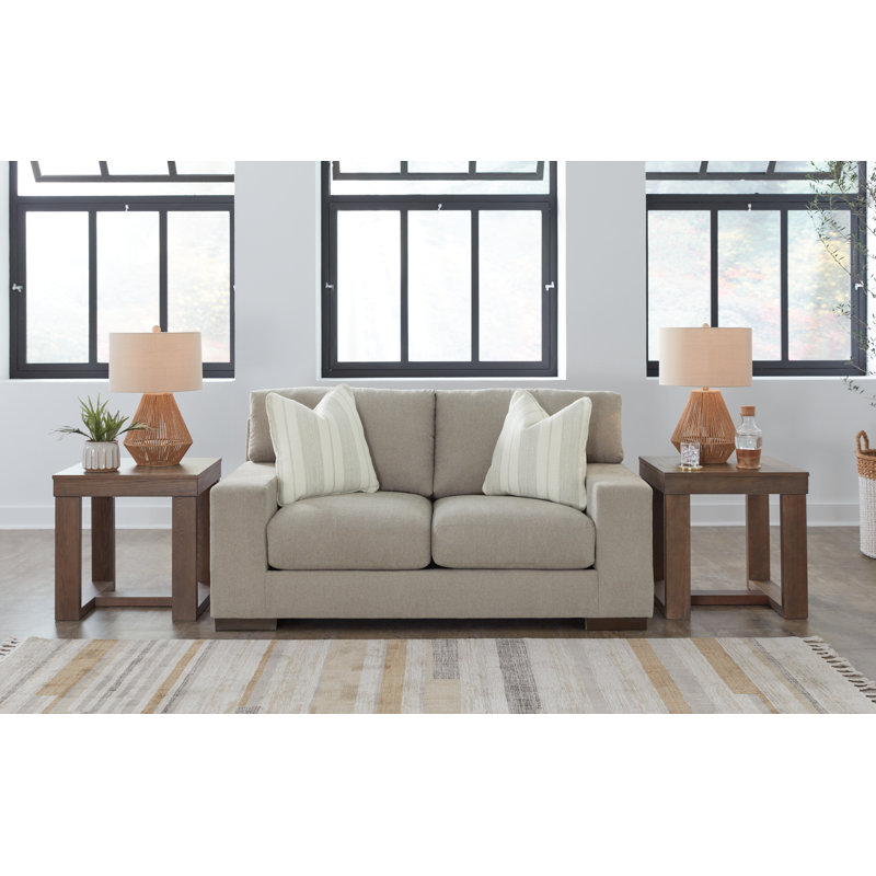 70'' Upholstered Loveseat, Flax Chenille