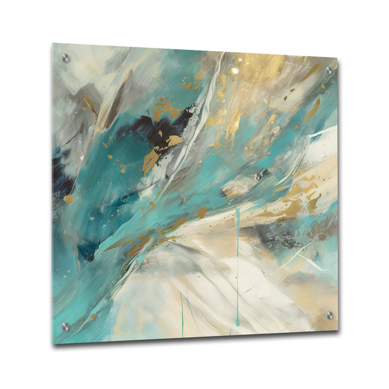Peinture abstraite Elva Serendipity II - peinture abstraite acrylique sur toile pour la cuisine, H 16 po x l 16 po