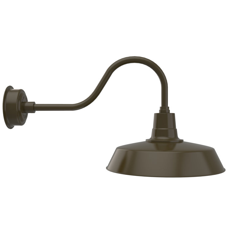Luminaire de grange d'extérieur à 1 ampoule DEL Haleigh, Bronze acajou, H 17,75 po x l 18 po x P 32,75 po