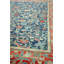 Tapis rectangulaire en laine bleu unique de 9 pi 8 po x 11 pi 3 po
