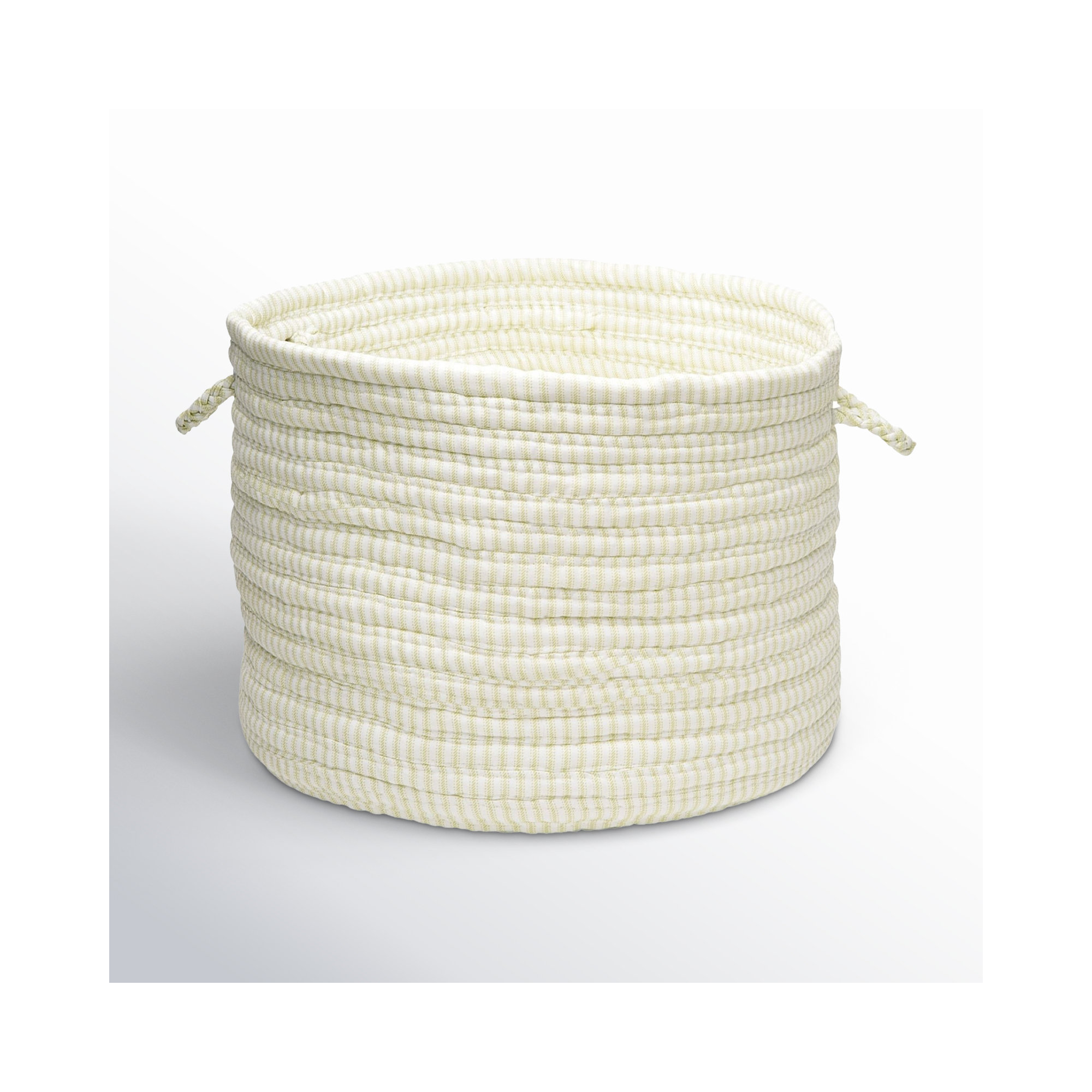 Triste Fabric Decorative Basket 1, Limelight, 10" H x 14" W x 14" D