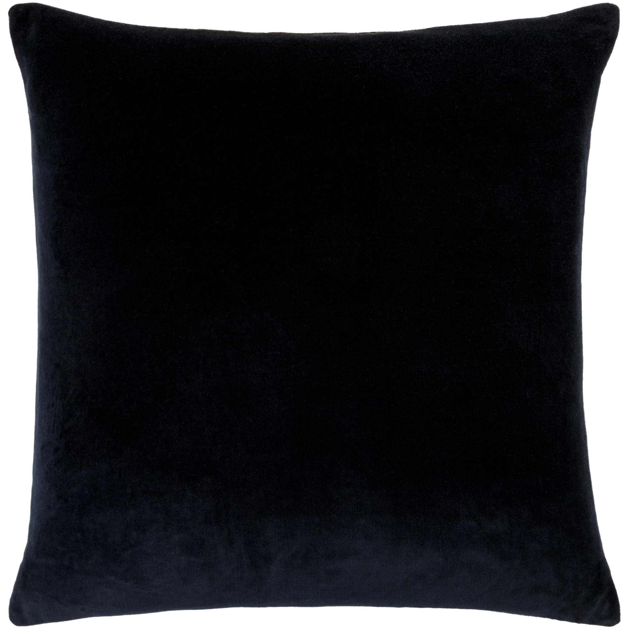Denny Cotton Throw Square Pillow, Polyester/Polyfill, 20"H x 20"W, Black
