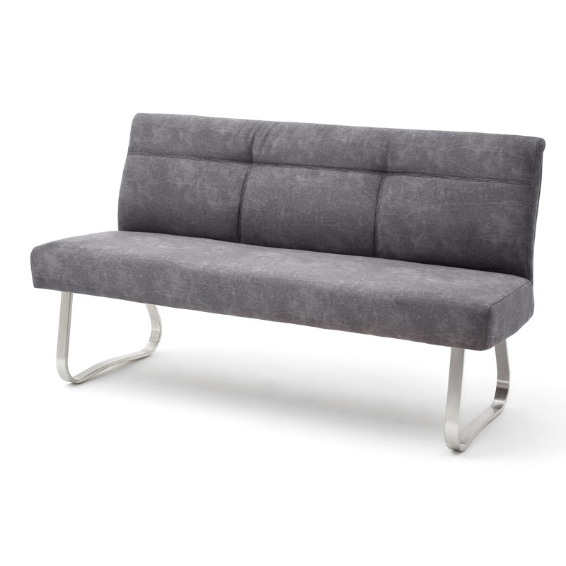 Julia Polyester Blend Upholstered Bench, Anthracite