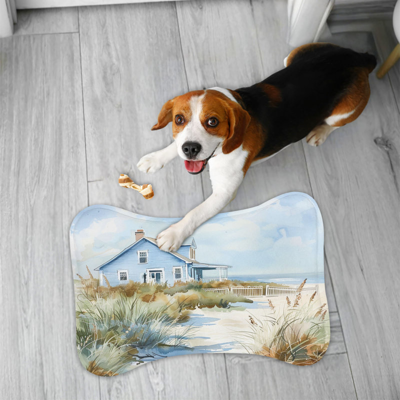 Tranquil Beach Art - Tapis d'alimentation en os 1 pièce
