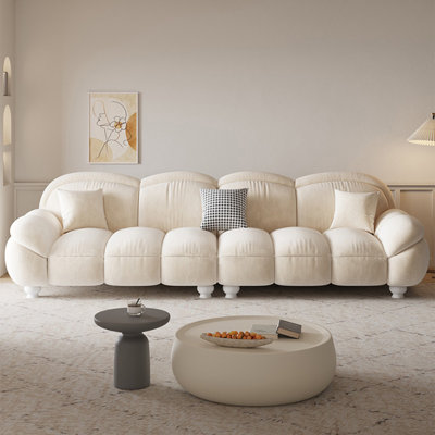 Coussin modulaire beige en polyester