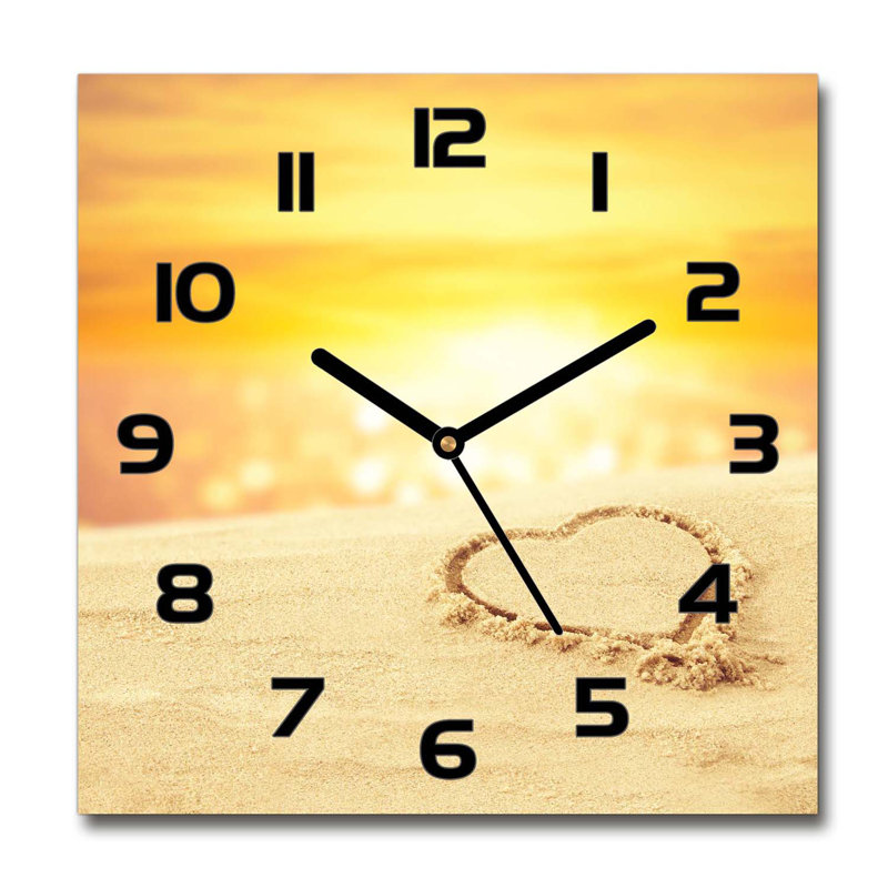 Harley-Grace Glass Wall Clock, Black/Yellow
