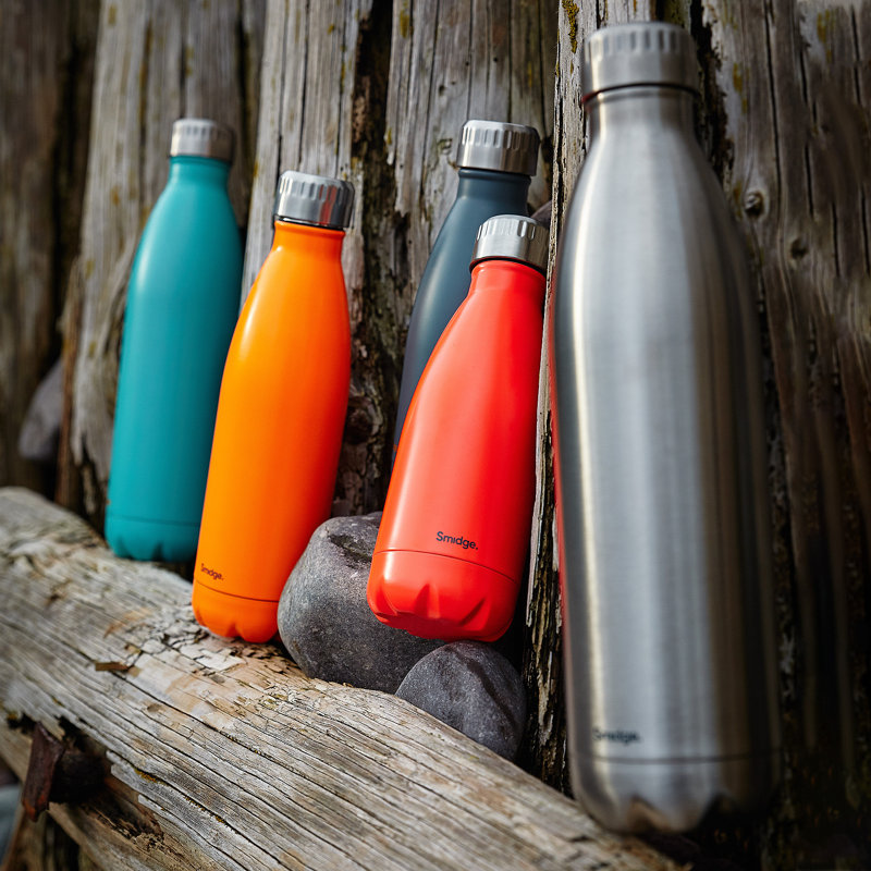 Smidge Stainless Steel, Leak-Proof Insulated Travel Water Bottle, 500Ml, Citrus, Citrus