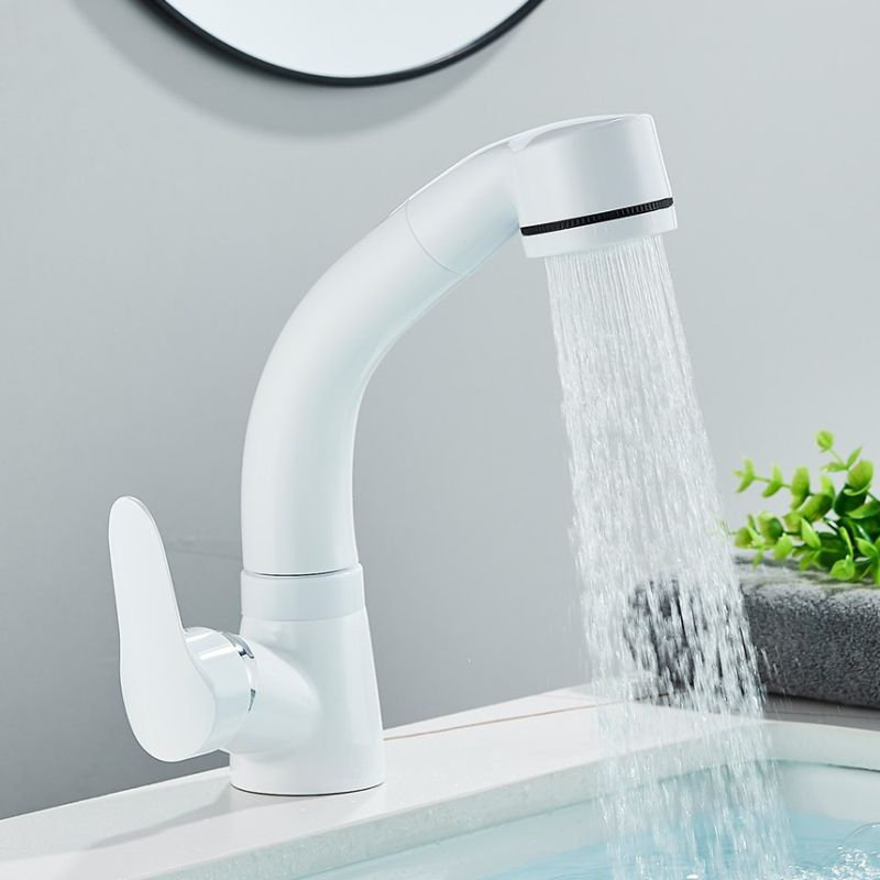 Juno Brass Deck-Mounted Bathroom Basin Mixer Faucet – Modern & Durable Design, White