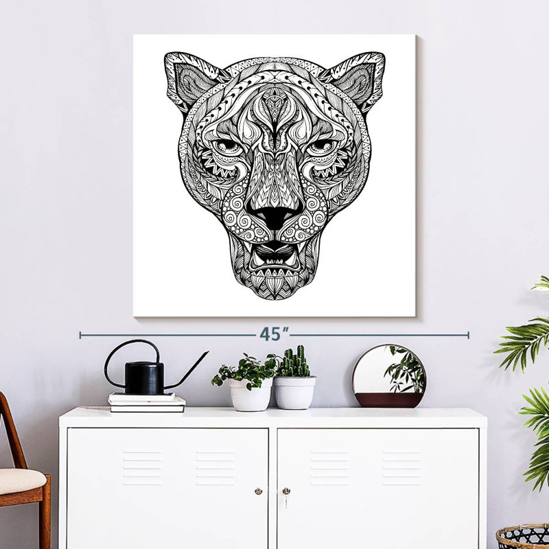 Brampt Panther Mandala, 33" H x 33" W