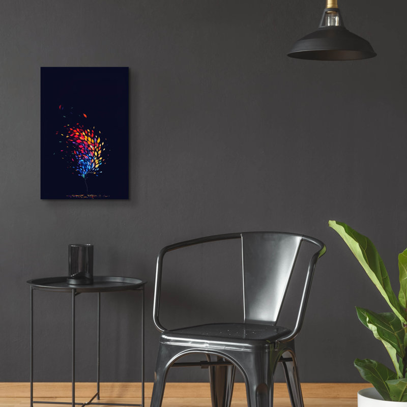 Art mural en verre Ebern Designs «Symphony Of Leaves» par r3darch0n, H 24 po x l 16 po x P 0,2 po