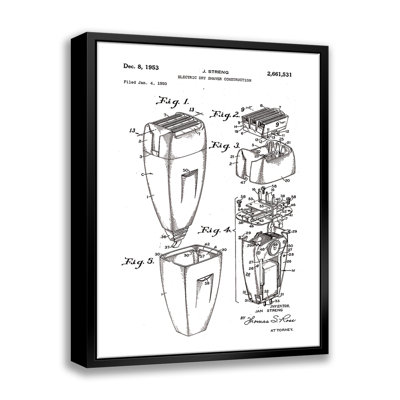 Brevet de rasoir électrique - cadre flottant, reproduction d'art sur toile