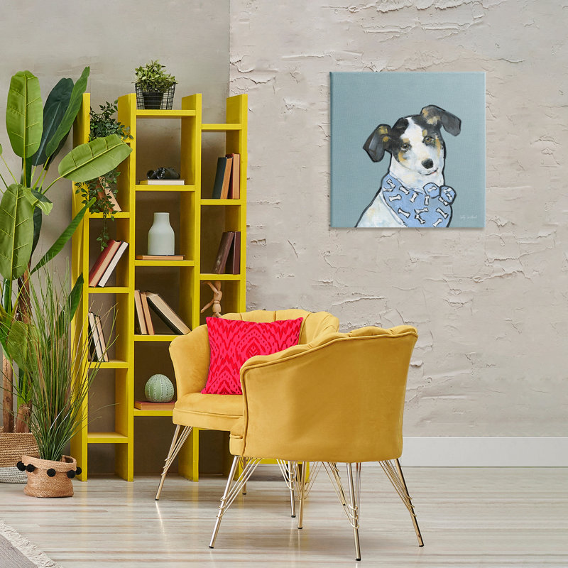 «Dog with Bone Bandana», art mural par Sally Swatland, H 24 po x l 24 po